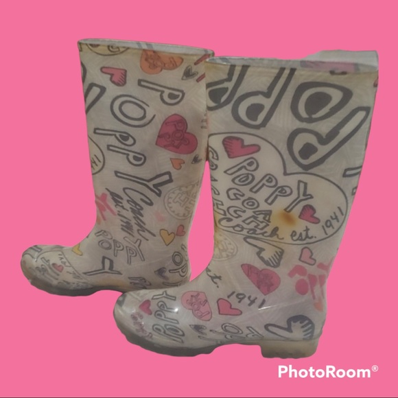 VINTAGE Coach 8 poppy rain-boots - Picture 3 of 8